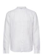 Selected Homme Slhregkylian-Linen Shirt Ls Band B Vit