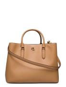 Lauren Ralph Lauren Leather Large Marcy Satchel Beige