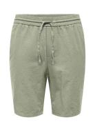 ONLY & SONS Onslinus 0007 Cot Lin Shorts Noos Khaki Green