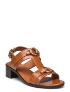 Sandals Sandal Med Klack Brown Billi Bi