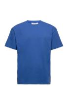 Crew T-Shirt Tops T-shirts Short-sleeved Blue Les Deux
