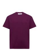 Crew T-Shirt Tops T-shirts Short-sleeved Purple Les Deux