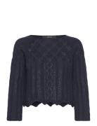 Vero Moda Vmginger 3/4 Boatneck Pullover Ga Noos Marinblå