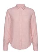 Reg Linen Chambray Shirt Tops Shirts Long-sleeved Pink GANT