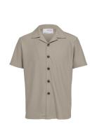 Selected Homme Slhloose-Plisse Resort Ss Shirt Ex Beige