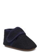 Melton Classic Wool Slippers Marinblå