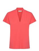 Fqyrsa-Bl Tops Blouses Short-sleeved Pink FREE/QUENT