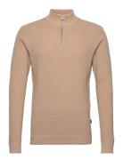 Casual Friday Cfkarlo 0092 Half Zipper Knit Beige