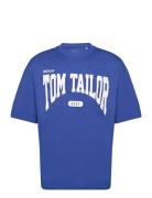 Over D Pr Tops T-shirts Short-sleeved Blue Tom Tailor