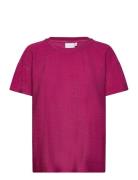Shimmer Tee In Lurex Jersey Tops T-shirts & Tops Short-sleeved Pink Co...