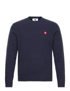 Tay Badge Lambswool Jumper Tops Knitwear Round Necks Navy Double A By ...