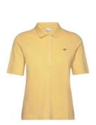 Slim Shield Ss Pique Polo Tops T-shirts & Tops Polos Yellow GANT