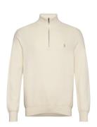 Polo Ralph Lauren Mesh-Knit Cotton Quarter-Zip Sweater Kräm