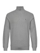 Polo Ralph Lauren Mesh-Knit Cotton Quarter-Zip Sweater Grå