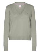 Tommy Jeans Tjw Essential Vneck Sweater Grön