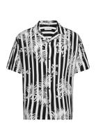 Jack & J S Jjjeff Resort Aop Shirt Ss Svart