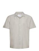 Selected Homme Slhrelaxnew-Linen Shirt Ss Resort Grå