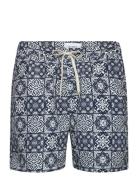 Les Deux Stan Aop Swim Shorts 2.0 Marinblå