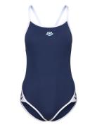 Women's Arena Icons Super Fly Back Solid Sport Swimsuits Navy Arena