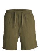 Jack & J S Jpstjaiden Jjcrinkle Jogger Short Sn Khaki Green