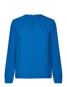 Calvin Klein Metal Bar Long Sleeve Blouse Blå