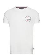 Hilfiger Roundle Tee Tops T-shirts Short-sleeved White Tommy Hilfiger
