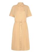 Tommy Hilfiger Linen Ss Midi Shirt Dress Beige