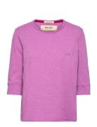 Mmzelma 3/4 Sleeve Tee Tops T-shirts & Tops Long-sleeved Pink MOS MOSH