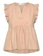 Selected Femme Slfblair-Ida Sl Top Noos Beige