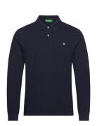 L/S Polo Shirt Tops Polos Long-sleeved Blue United Colors Of Benetton