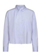 Rel Cropped Shirt Tops Shirts Long-sleeved Blue GANT