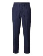 Selected Homme Slh190-Reg Tapered Leroy Pleat Pant Noos Marinblå