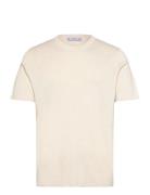 Mango Cotton Blend Knitted T-Shirt Kräm