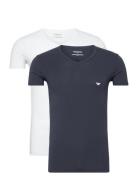 Emporio Armani Mens Knit 2Pack T-Shirts Multi/patterned