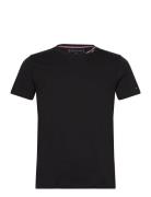 Tommy Logo Collar Tee Tops T-shirts Short-sleeved Black Tommy Hilfiger