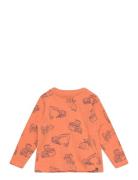 T-Shirt Ls Aop Tops T-shirts Long-sleeved T-shirts Orange Minymo