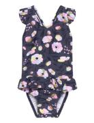 Color Kids Baby Suit W. Frills, Diaper Lila