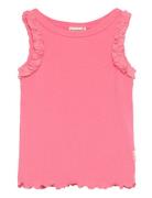 Top Ns Rib Tops T-shirts Sleeveless Pink Minymo