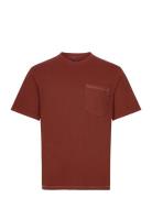 Superdry Contrast Stitch Pocket Tshirt Burgundy