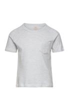 Copenhagen Colors Striped T-Shirt With Pocket Grå