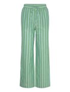 Mango Straight Striped Trousers Grön