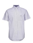 GANT Reg Oxf Stripe O.shield Ss Shirt Blå