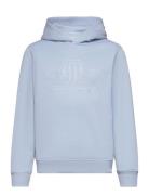 GANT Tonal Shield Hoodie Blå