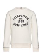 Tommy Hilfiger Monotype Flock Reg Sweatshirt Kräm