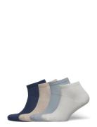 Lindex Sock High Ankle 4 P Solid Colo Blå