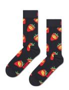 Happy Socks Strawberry Fresh Sock Svart