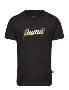 PUMA Ess+ Script Metallic Tee G Svart