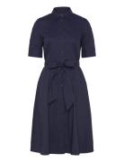 Lauren Ralph Lauren Belted Cotton-Blend Shirtdress Marinblå