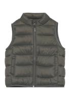 Mango Quilted Gilet Khaki Green