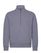 Mango Breathable Zip-Neck Sweatshirt Blå